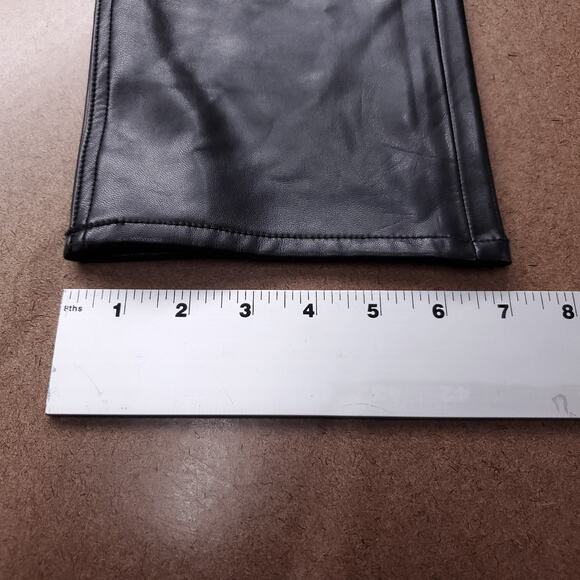 Abercrombie & Fitch Straight Jeans Women 24/00 Black Faux Leather Legs 90s Grung - Picture 8 of 11